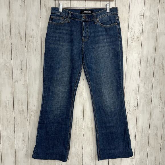 London Jean Stretch Y2K High Rise Wide Leg Flare Button Fly Jeans *Hemmed 6 - Picture 1 of 11